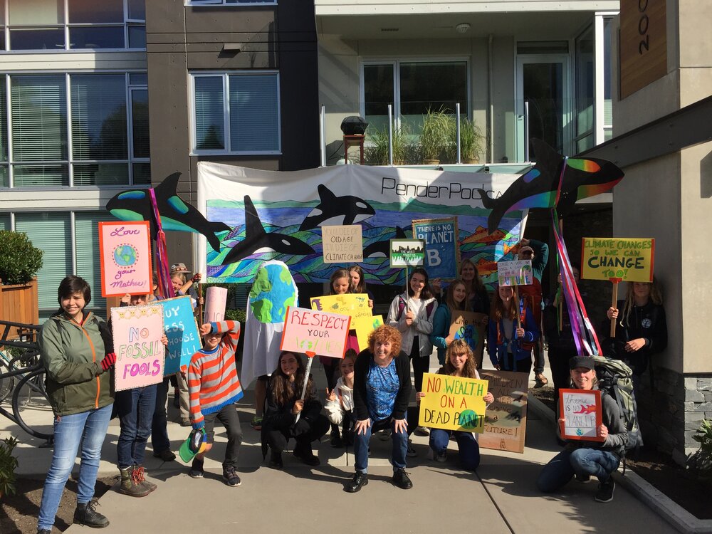 Photo by Margot Venton My daughter Meredith is part of the Pender Island climate strikers, who took a ferry and a bus to participate in the global climate march in Victoria BC, Canada in 2019.